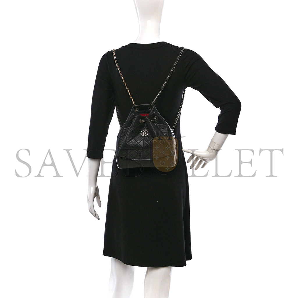 CHANEL MASTER CALFSKIN QUILTED SMALL GABRIELLE BACKPACK BLACK A94485 (23*22.5*10.5cm)